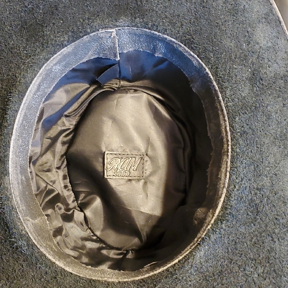 Black Leather Cowboy Hat - Picture 3 of 10